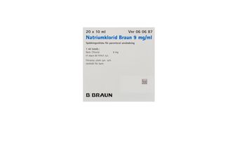 Natriumklorid Braun Spädningsvätska för parenteral användning 9 mg/ml Natriumklorid 20 x 10 milliliter
