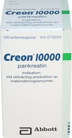 Creon 10000 Multienzymer (lipas, proteas m.fl.), Enterokapsel, hård, 250 styck