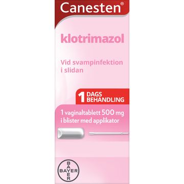 Canesten 1 st mot underlivssvamp Klotrimazol, 1 st vaginaltablett 500 mg