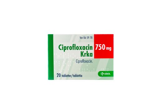 Ciprofloxacin Krka Filmdragerad tablett 750 mg Ciprofloxacin 20 tablett(er)