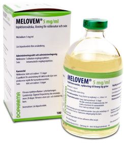 Melovem 5 mg/ml Meloxikam, Injektionsvätska, lösning, 100 milliliter