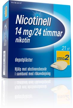 Nicotinell 14 mg/24 timmar Nikotin, depotplåster, 21 st