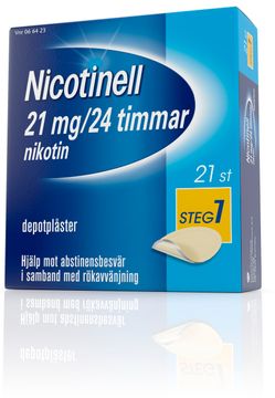 Nicotinell 21 mg/24 timmar Nikotin, depotplåster, 21 st