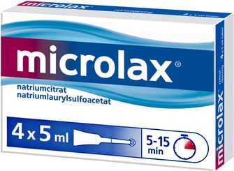 Microlax Natriumlaurylsulfoacetat, inkl. kombinationer, Rektallösning, 4 x 5 milliliter