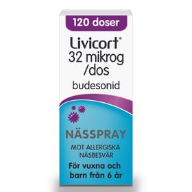 Livicort 32 mikrogram/dos Budesonid, Nässpray, suspension, 120 dos(er)
