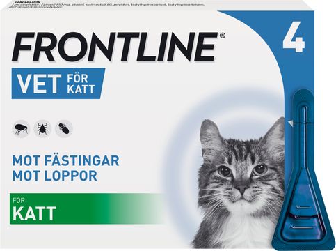 Frontline vet. katt 100 mg/ml Fipronil, spot-on lösning, 4x0,5 ml