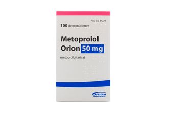 Metoprolol Orion 50 mg Metoprolol, Depottablett, 100 tablett(er)
