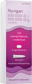 Nyvigan 100 000 IE/g + 100 000 IE Nystatin, Salva + vaginaltablett, 1 styck