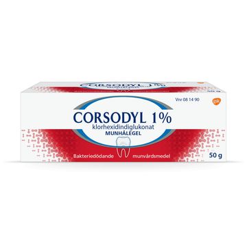 Corsodyl 1 % Klorhexidin, munhålegel, 50 g