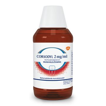 Corsodyl 2 mg/ml Klorhexidin, munhålelösning, 300 ml