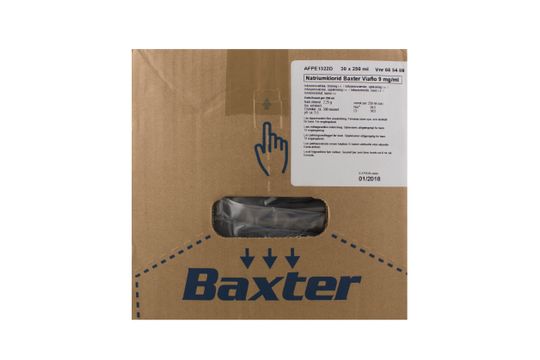 Natriumklorid Baxter Viaflo Infusionsvätska, lösning 9 mg/ml Natriumklorid 30 x 250 milliliter