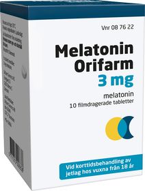 Melatonin Orifarm 3 mg Melatonin, Filmdragerad tablett, 10 styck