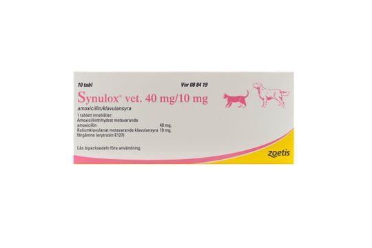 Synulox vet. Tablett 40 mg/10 mg 10 styck