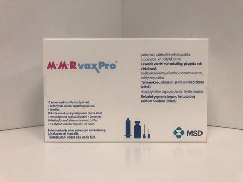 M-M-RVAXPRO Pulver och vätska till injektionsvätska, suspension i förfylld spruta 10 x 1 dos(er)