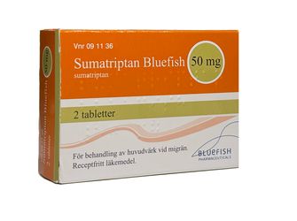 Sumatriptan Bluefish 50 mg Sumatriptan, Tablett, 2 tablett(er)