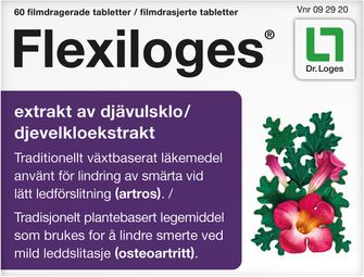 Flexiloges Övriga medel för sjukdomar i rörelseapparaten, Filmdragerad tablett, 60 tablett(er)