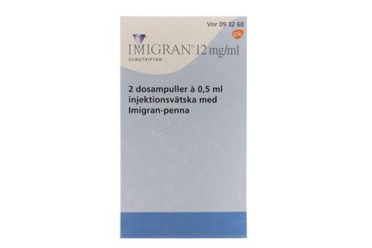 Imigran Injektionsvätska, lösning 12 mg/ml Sumatriptan 2 x 0,5 milliliter