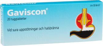 Gaviscon Alginsyra, Tuggtablett, 20 styck