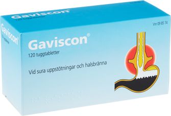 Gaviscon Alginsyra, Tuggtablett, 120 styck