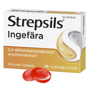 Strepsils Ingefära Diklorobensylalkohol/Amylmetakresol, sugtablett, 36 st