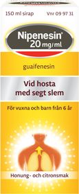Nipenesin 20 mg/ml Guaifenesin, Sirap, 150 milliliter