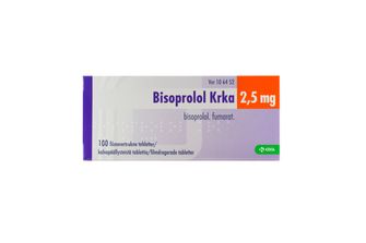 Bisoprolol Krka 2,5 mg Bisoprolol, Filmdragerad tablett, 100 tablett(er)