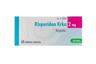 Risperidon Krka 2 mg Risperidon, Filmdragerad tablett, 60 tablett(er)