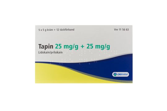 Tapin Kräm 25 mg/g + 25 mg/g Lidokain + prilokain 5 x 5 gram