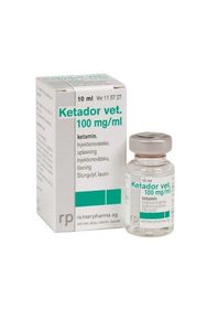 Ketador vet. 100 mg/ml Ketamin, Injektionsvätska, lösning, 10 milliliter