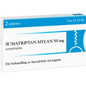 Sumatriptan Viatris 50 mg Sumatriptan, Filmdragerad tablett, 2 tablett(er)