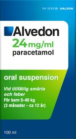 Alvedon 24 mg/ml Paracetamol, Oral suspension, 100 milliliter