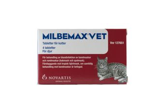 Köp MILBEMAX för katter Milbemycinoxim/Prazikvantel, filmdragerade tabletter st på Kronans Apotek | Kronans Apotek
