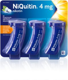 NiQuitin 4 mg Nikotin, Komprimerad sugtablett, 60 tablett(er)
