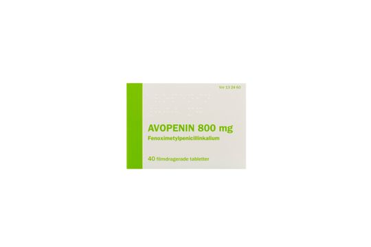 Avopenin Filmdragerad tablett 800 mg Fenoximetylpenicillin 40 tablett(er)
