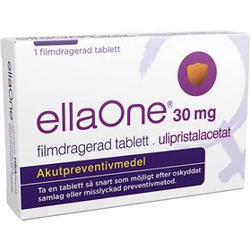 ellaOne Filmdragerad tablett Orifarm AB Filmdragerad tablett Orifarm AB 30 mg Ulipristal 1 tablett(er)