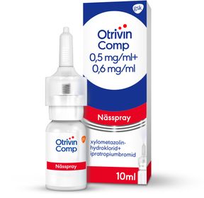 Otrivin Comp 0,5 mg/ml + 0,6 mg/ml Xylometazolin, Nässpray, lösning, 10 milliliter