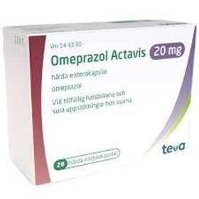 Omeprazol Actavis 20 mg Omeprazol, Enterokapsel, hård, 28 styck