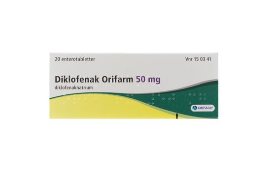 Diklofenak Orifarm Enterotablett 50 mg Diklofenak 20 styck