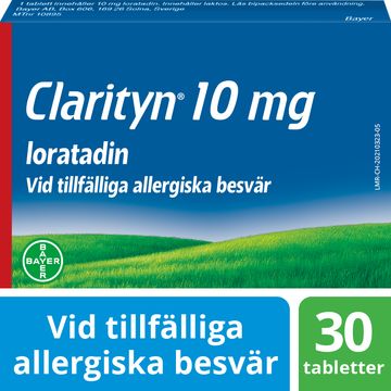 Clarityn Antihistamin 10 mg Loratadin, tabletter vid allergi, 30 st