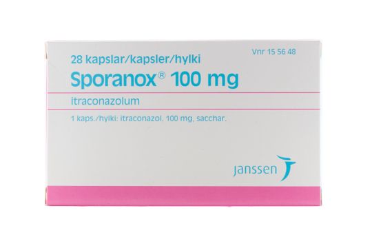 Sporanox Kapsel, hård 100 mg Itrakonazol 28 styck
