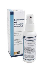 Dermanolon vet. 1,77 mg/ml + 17,7 mg/ml Triamcinolon, Kutan spray, lösning, 1 x 75 milliliter