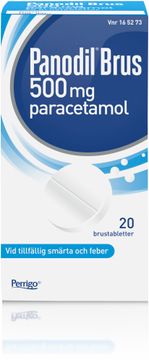 Panodil Brus 500 mg Paracetamol, brustablett, 20 st
