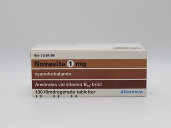 Novavita 1 mg Cyanokobalamin, Filmdragerad tablett, 100 tablett(er)