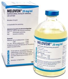 Melovem 20 mg/ml Meloxikam, Injektionsvätska, lösning, 100 milliliter
