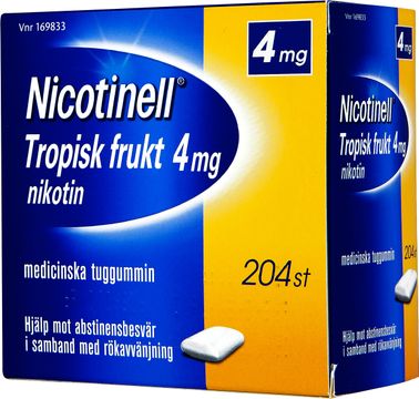 Nicotinell Tropisk frukt 4 mg Nikotin, medicinskt tuggummi, 204 st