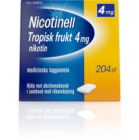 Nicotinell Tropisk frukt 4 mg Nikotin, Medicinskt tuggummi, 204 styck
