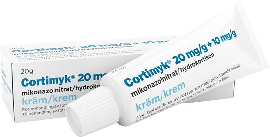 Cortimyk 20 mg/g + 10 mg/g Hydrokortison/Mikonazol, kräm, 20 g