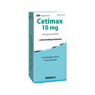 Cetimax 10 mg Cetirizin, filmdragerad tablett, 30 st
