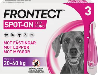 Frontect 20-40 kg Fipronil, kombinationer, Spot-on, lösning, 3 x 4 milliliter