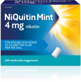 NiQuitin Mint 4 mg Nikotin, Medicinskt tuggummi, 200 styck